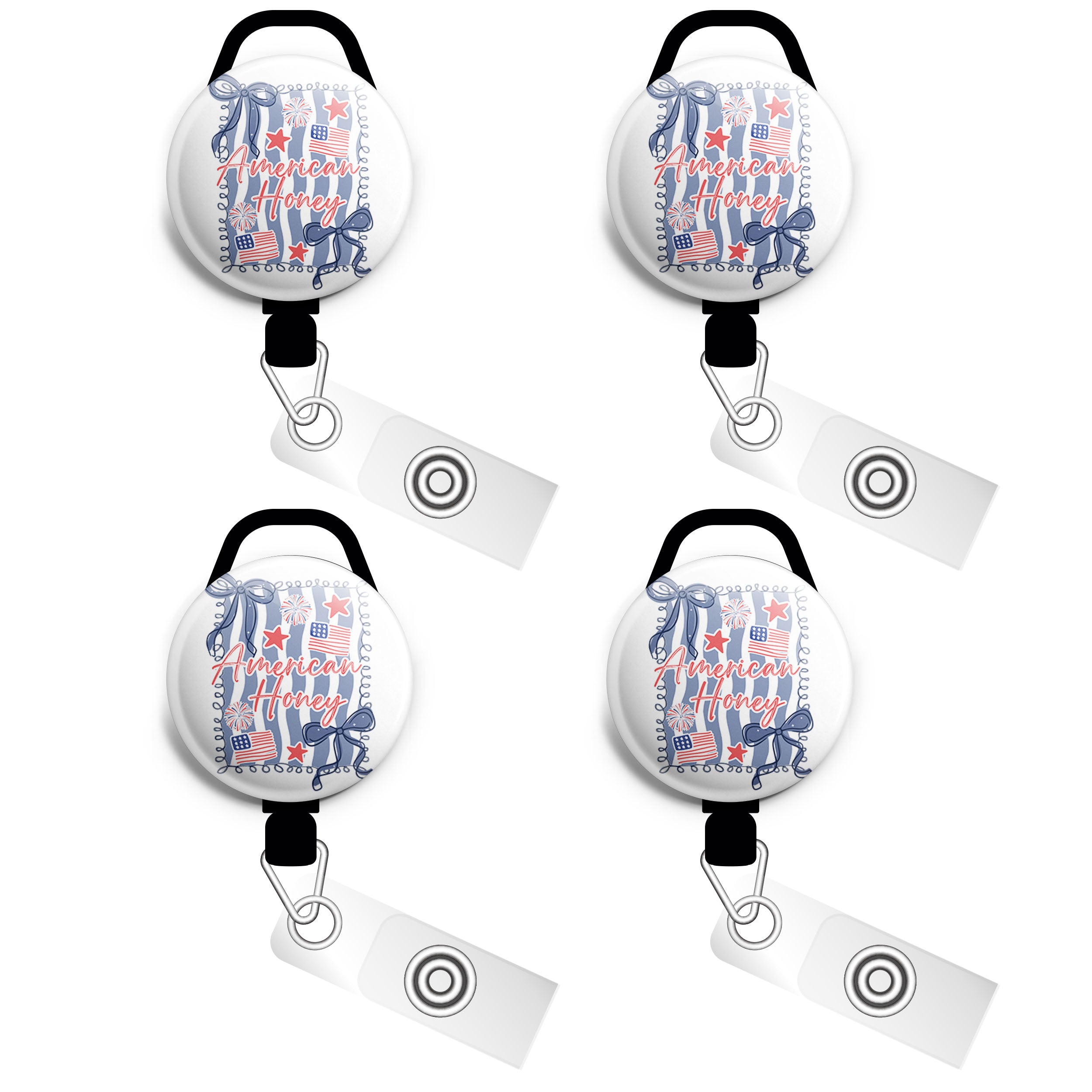 American Honey Swapfinity Retractable ID Badge Reel - Slide 4pk |Save 10% / Black - Topperswap