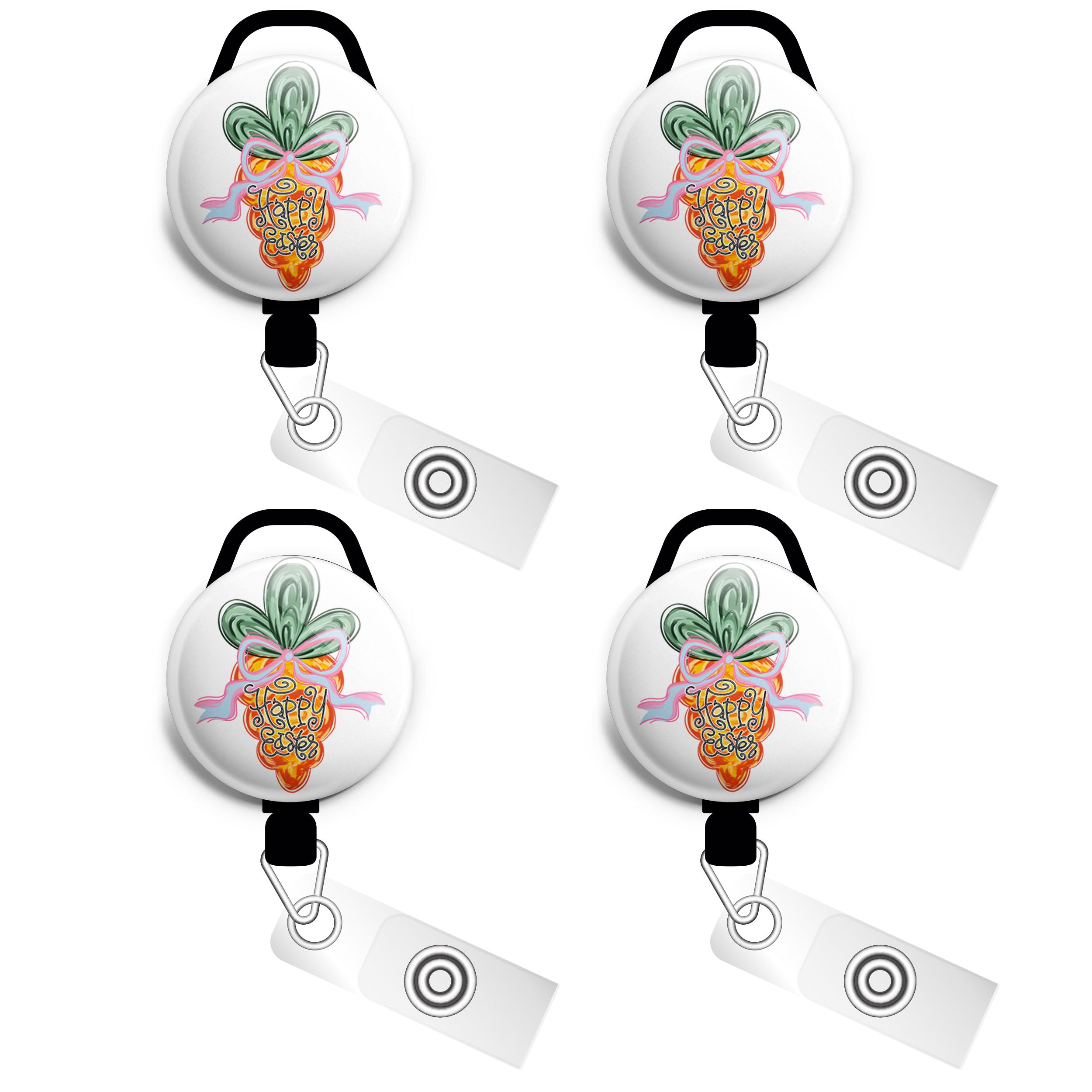 Happy Easter Carrot Swapfinity Retractable ID Badge Reel - - Topperswap