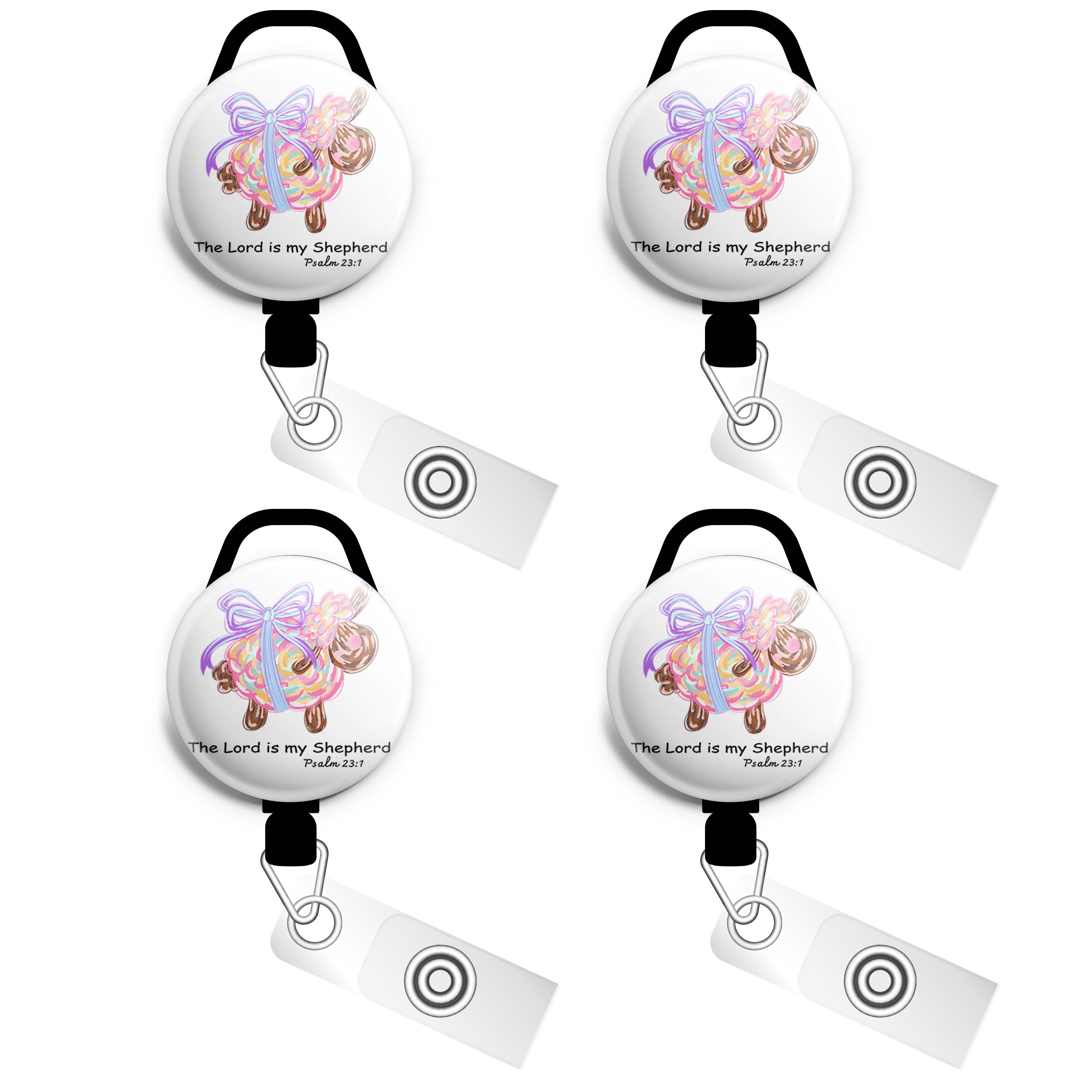 Psalm 23:1 Sheep Swapfinity Retractable ID Badge Reel - - Topperswap