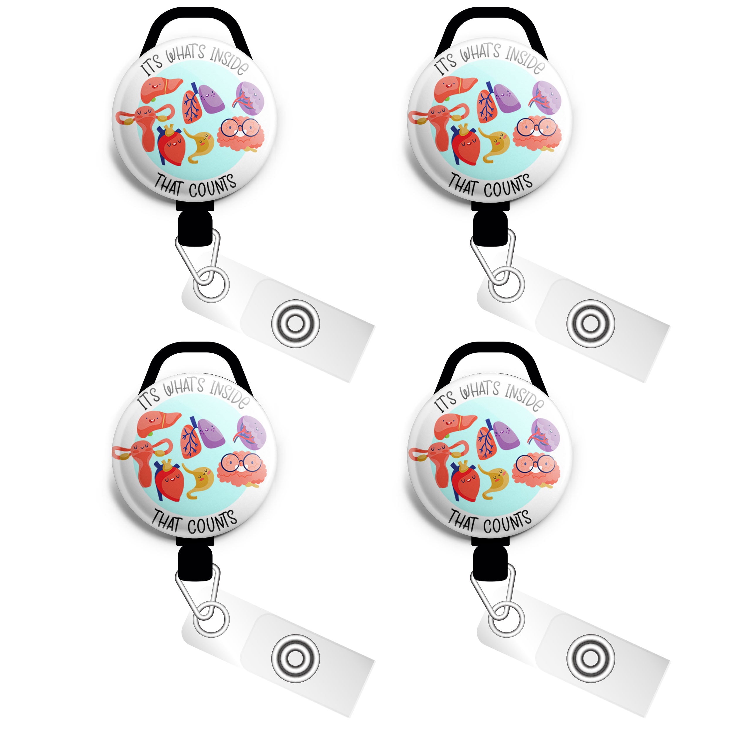 What's Inside That Counts Organs Swapfinity Retractable ID Badge Reel - - Topperswap
