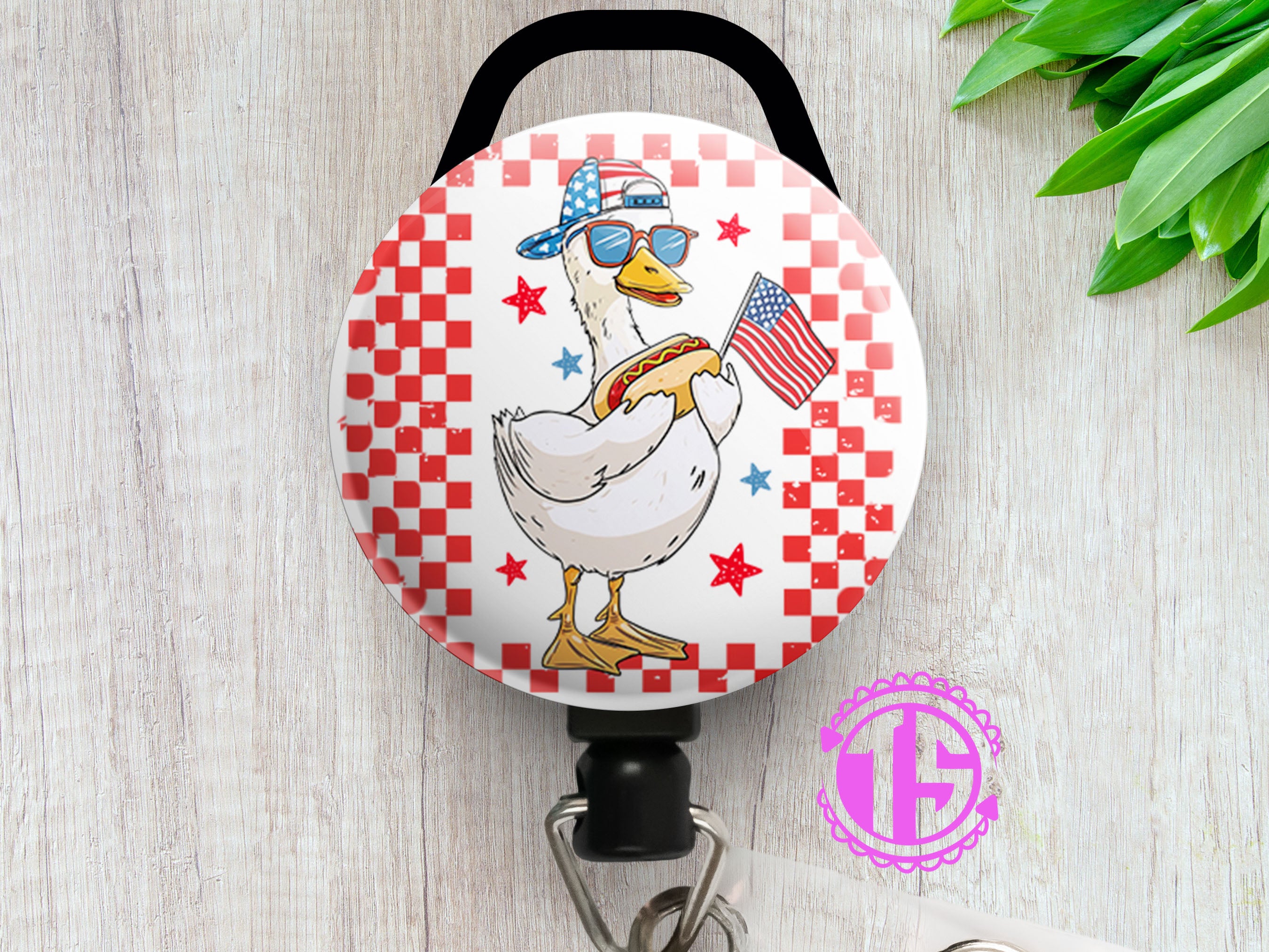 Hotdog Goose Picnic Party Swapfinity Retractable ID Badge Reel - - Topperswap