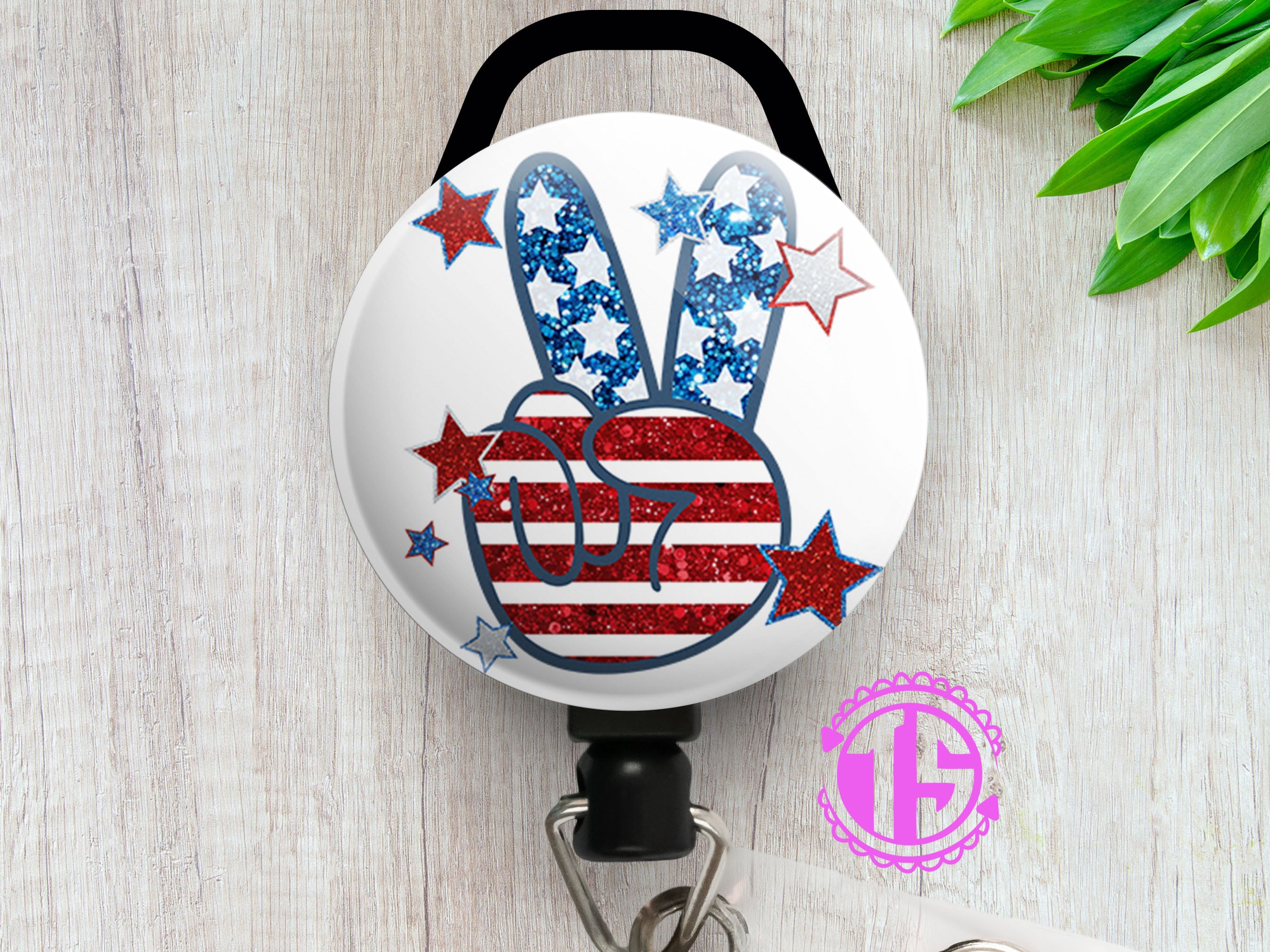Peace Out, America Swapfinity Retractable ID Badge Reel - - Topperswap