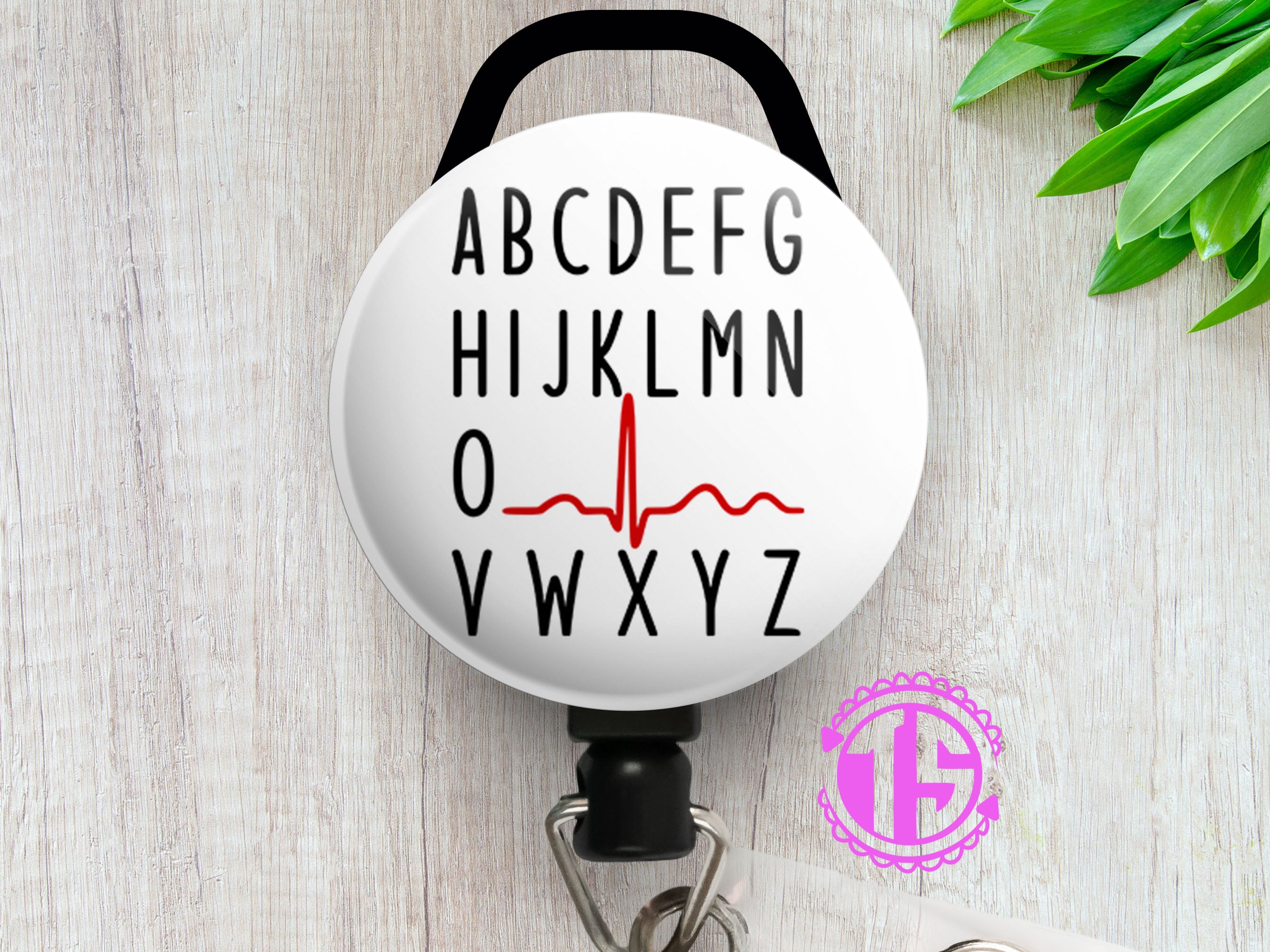 QRS Complex Alphabet Swapfinity Retractable ID Badge Reel - - Topperswap