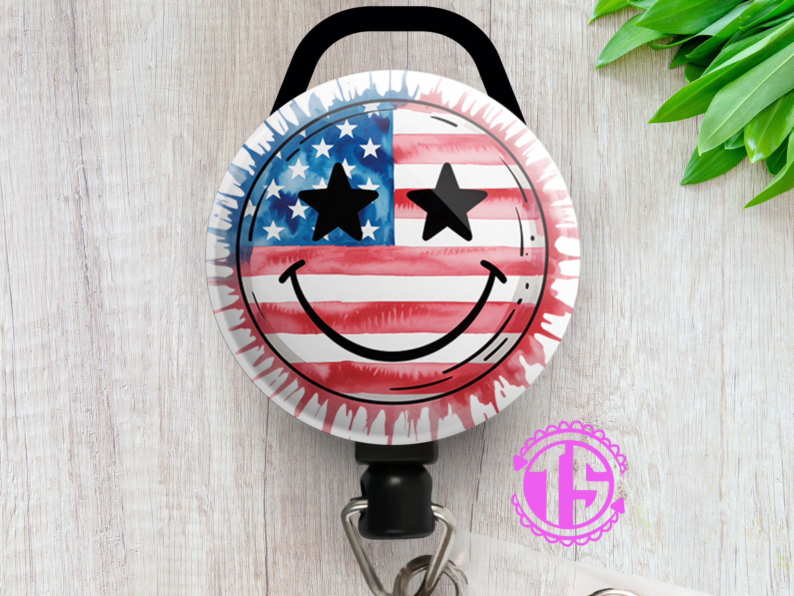 Star-Spangled Splash Swapfinity Retractable ID Badge Reel - - Topperswap