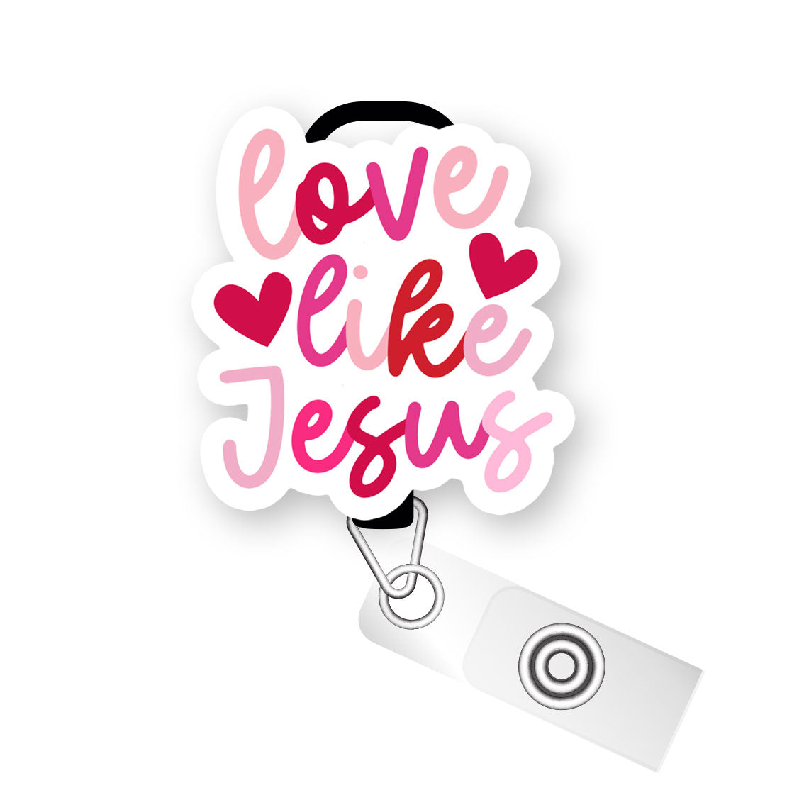 Love Like Jesus Pop Topper Swapfinity Retractable ID Badge Reel - Slide Clip / Flex - Matte - Topperswap
