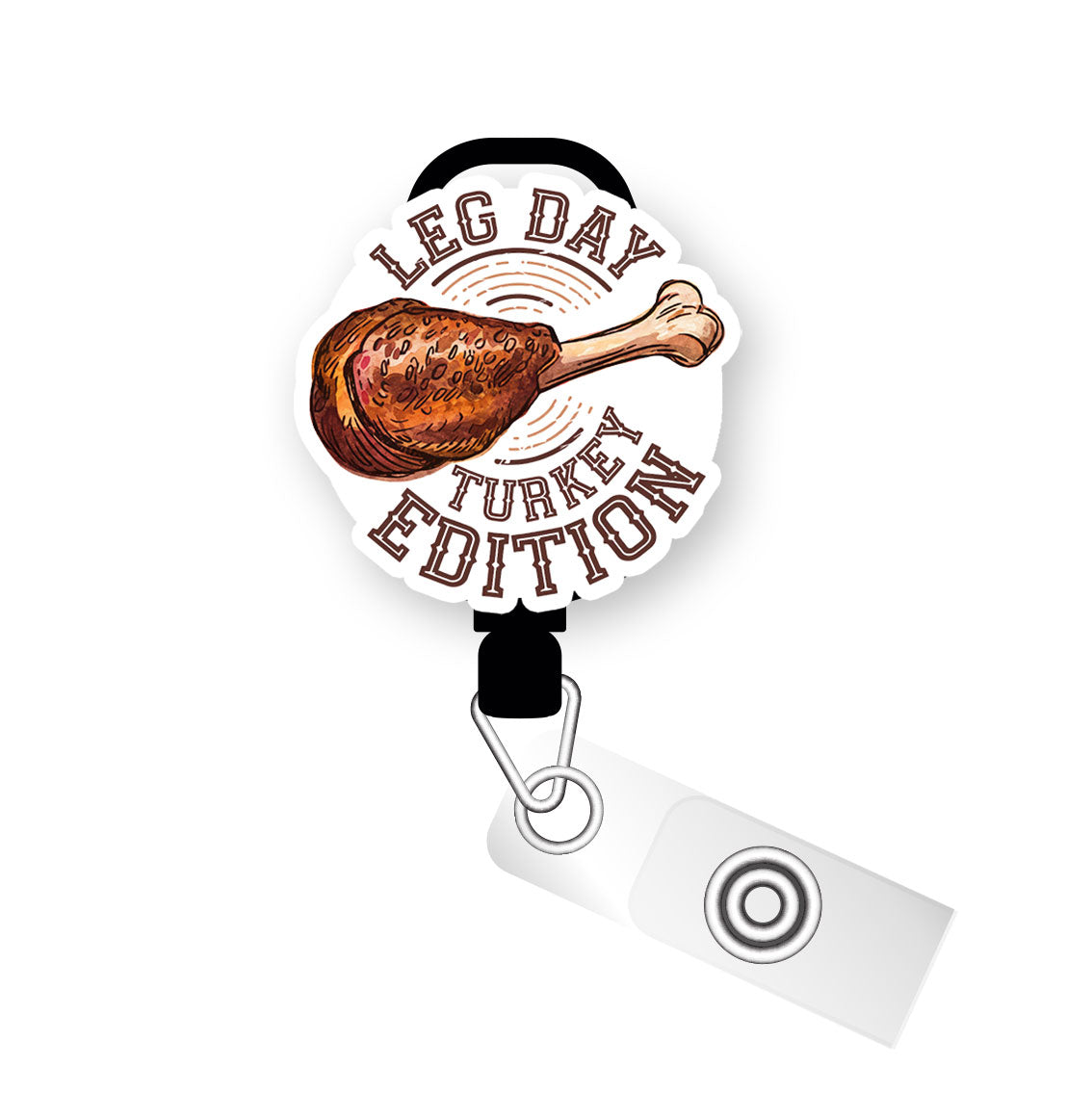 Leg Day: Turkey Edition Pop Topper Swapfinity Retractable ID Badge Reel - - Topperswap