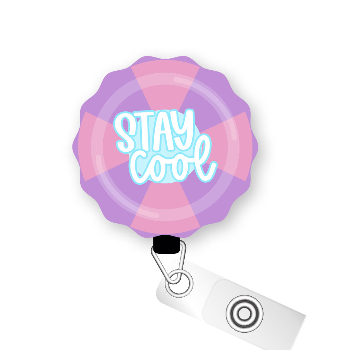 Stay Cool Pop Topper Swapfinity Retractable ID Badge Reel - - Topperswap