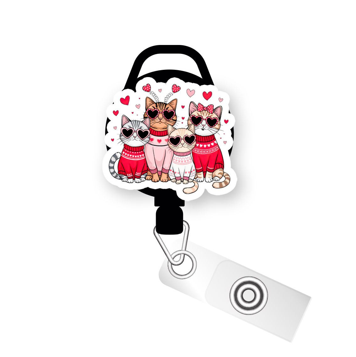 Purr-fectly in Love Pop Topper Swapfinity Retractable ID Badge Reel - - Topperswap