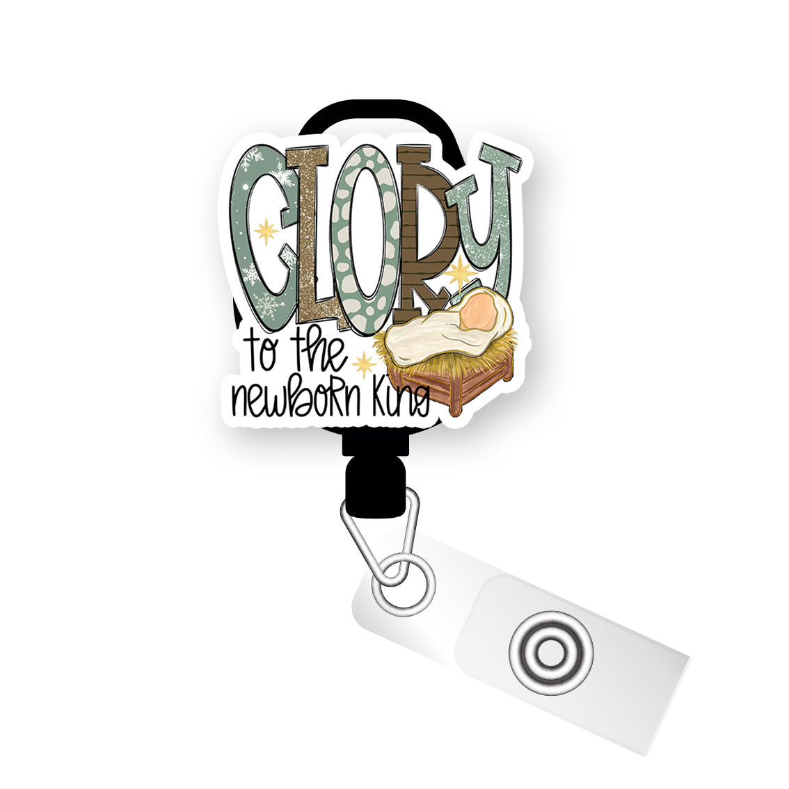Glory to the Newborn King Pop Topper Swapfinity Retractable ID Badge Reel - - Topperswap