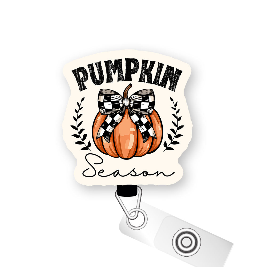 Buffalo Check Pumpkin Pop Topper Swapfinity Retractable ID Badge Reel - - Topperswap