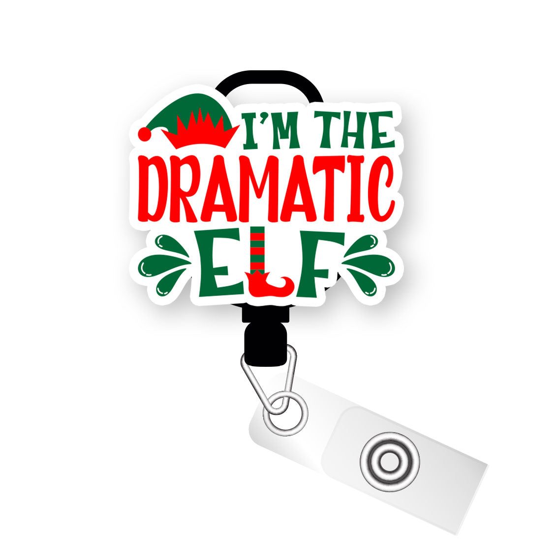 I'm The Dramatic Elf Pop Topper Swapfinity Retractable ID Badge Reel - - Topperswap
