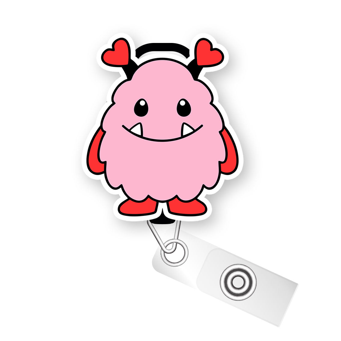 Valentine's Monster Pop Topper Swapfinity Retractable ID Badge Reel - - Topperswap
