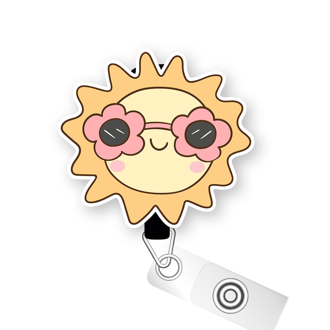 Sunshine Blossom Pop Topper Swapfinity Retractable ID Badge Reel - - Topperswap