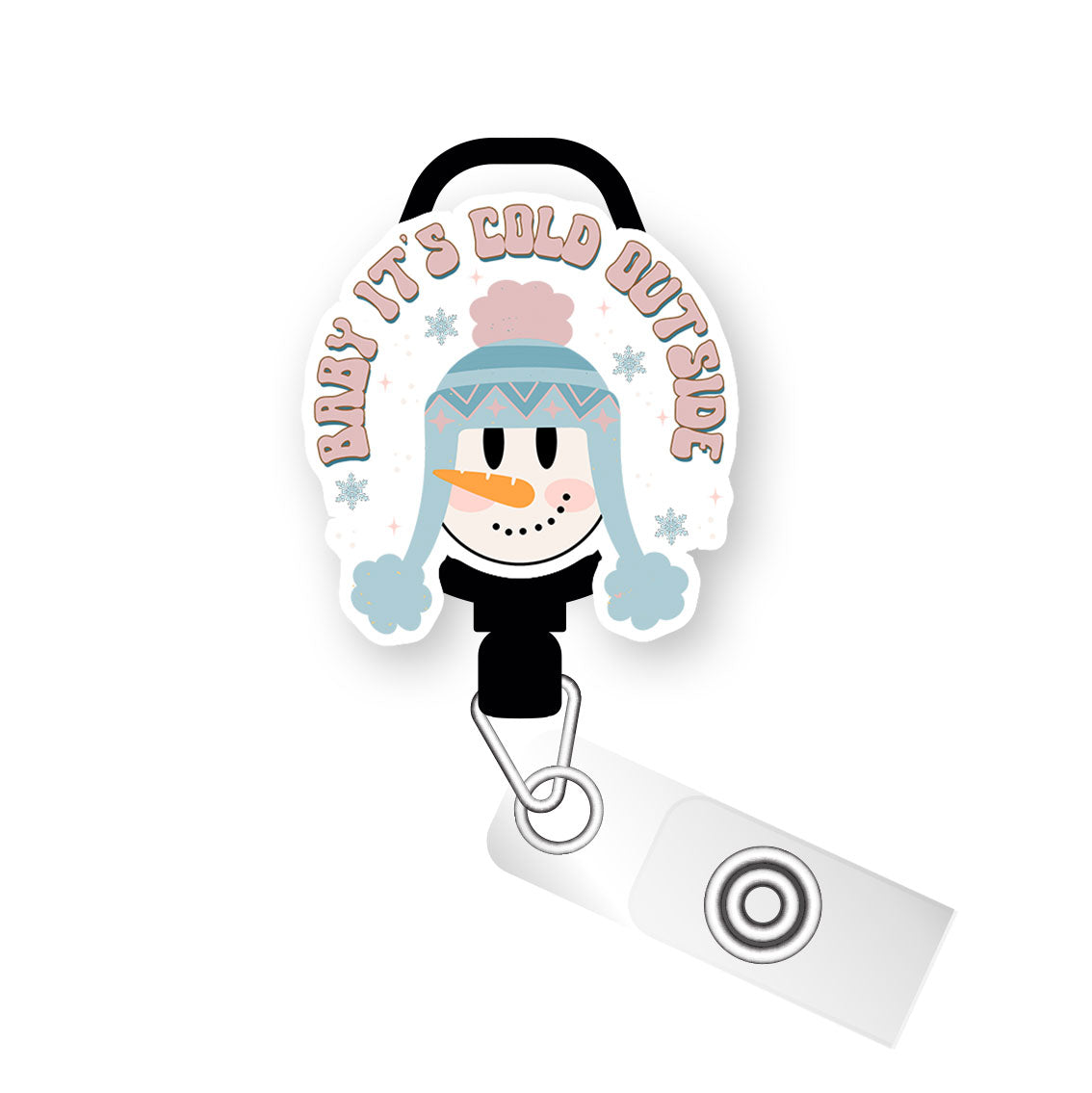 Frosty Fun Pop Topper Swapfinity Retractable ID Badge Reel - - Topperswap