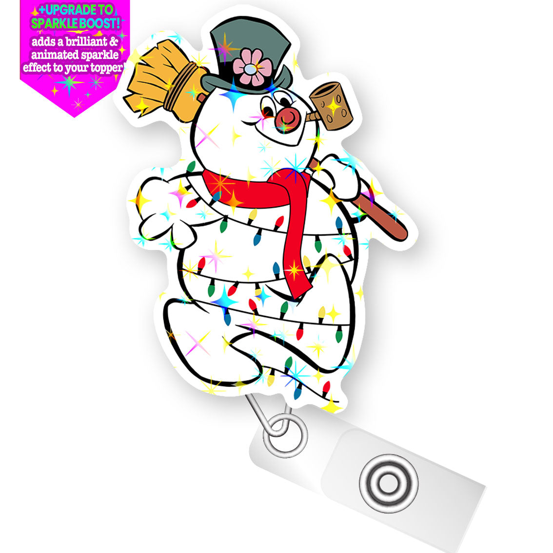 Frosty in Lights Pop Topper Swapfinity Retractable ID Badge Reel - - Topperswap