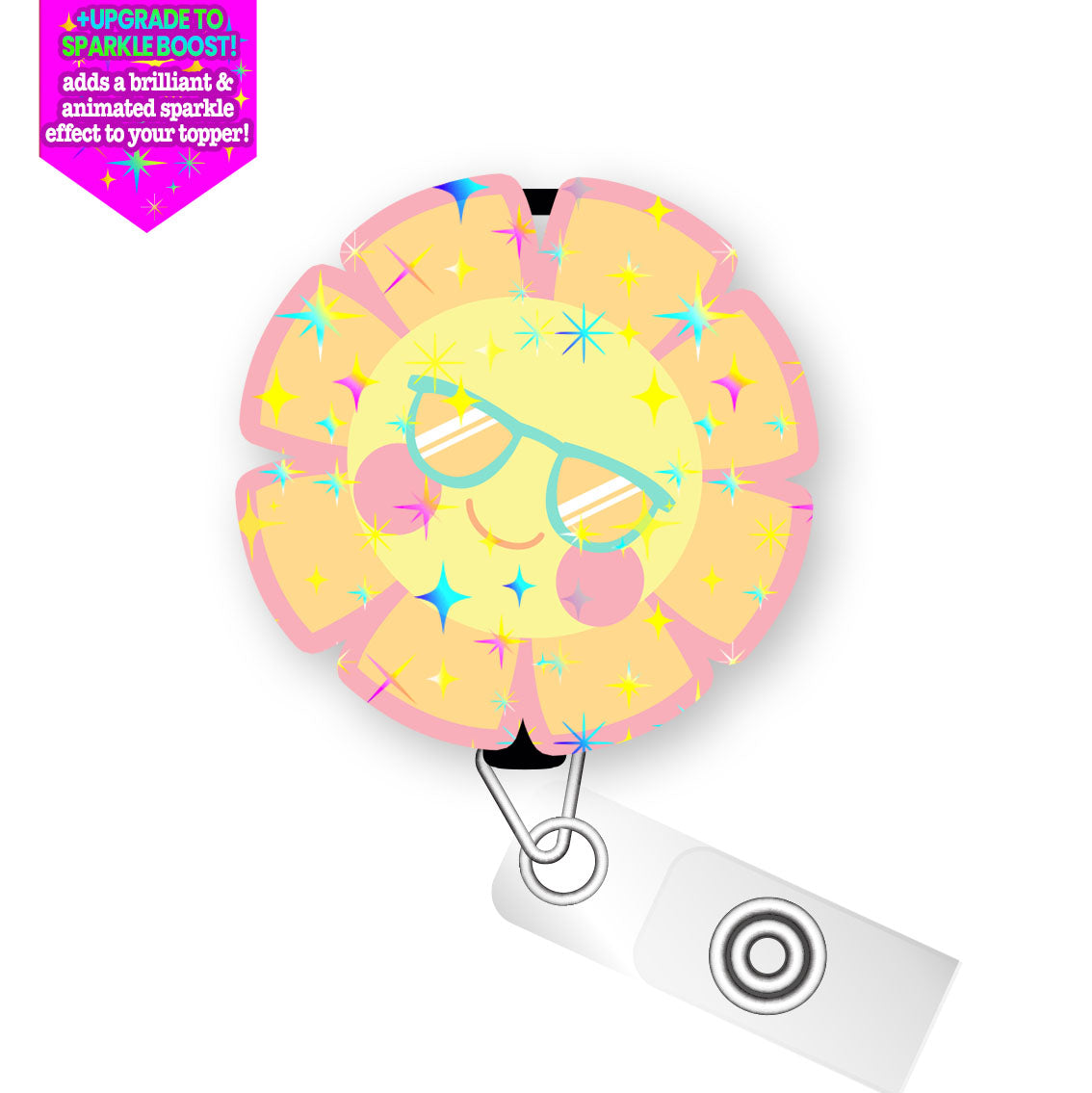Cool Sun Pop Topper Swapfinity Retractable ID Badge Reel - - Topperswap