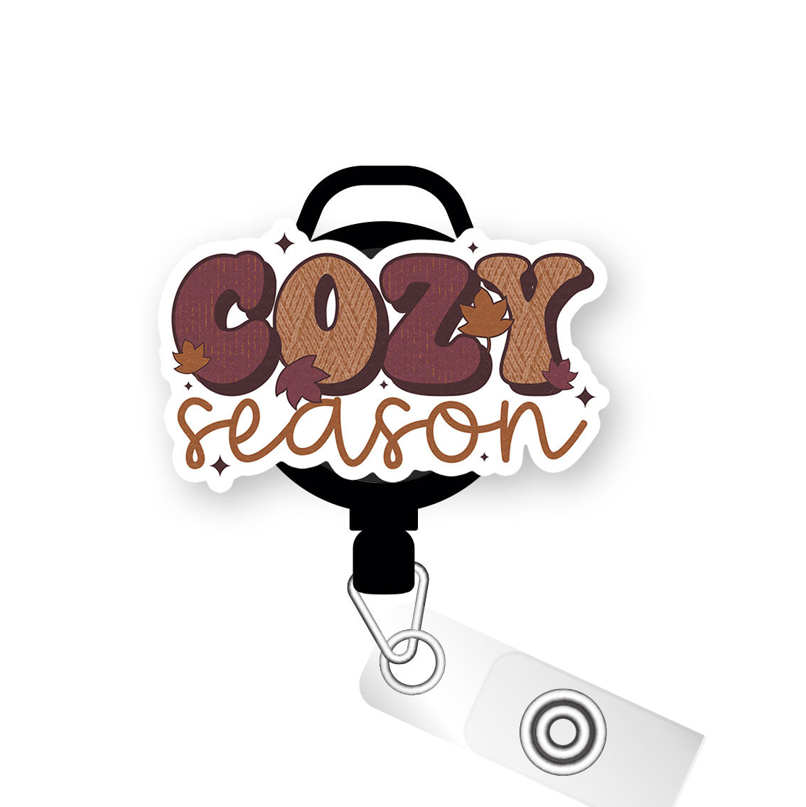 Cozy Season Vibes Pop Topper Swapfinity Retractable ID Badge Reel - - Topperswap