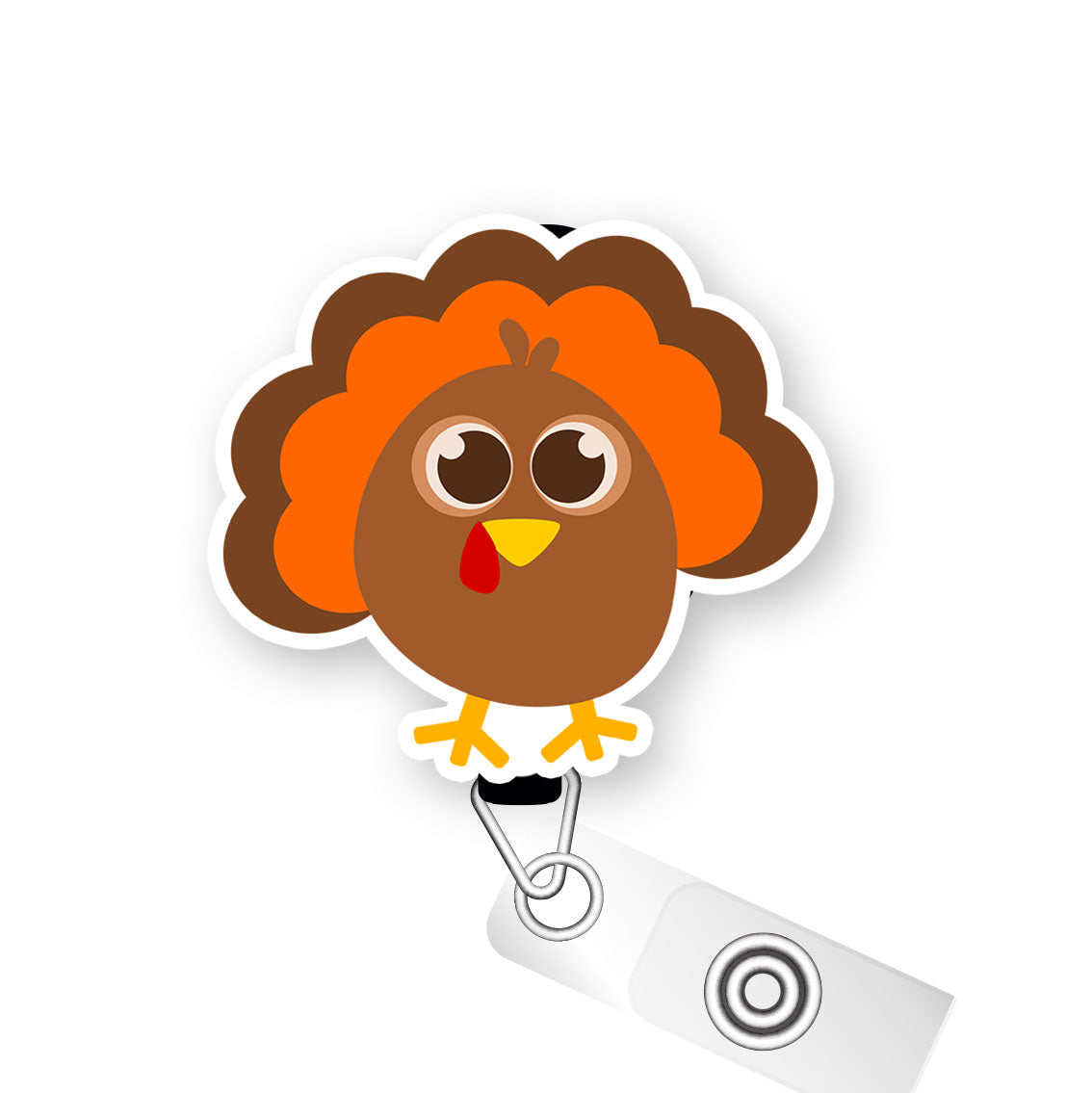 Turkey Time Cutie Pop Topper Swapfinity Retractable ID Badge Reel - - Topperswap