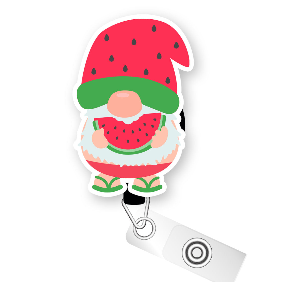Sandy Shores Gnome Pop Topper Swapfinity Retractable ID Badge Reel - - Topperswap