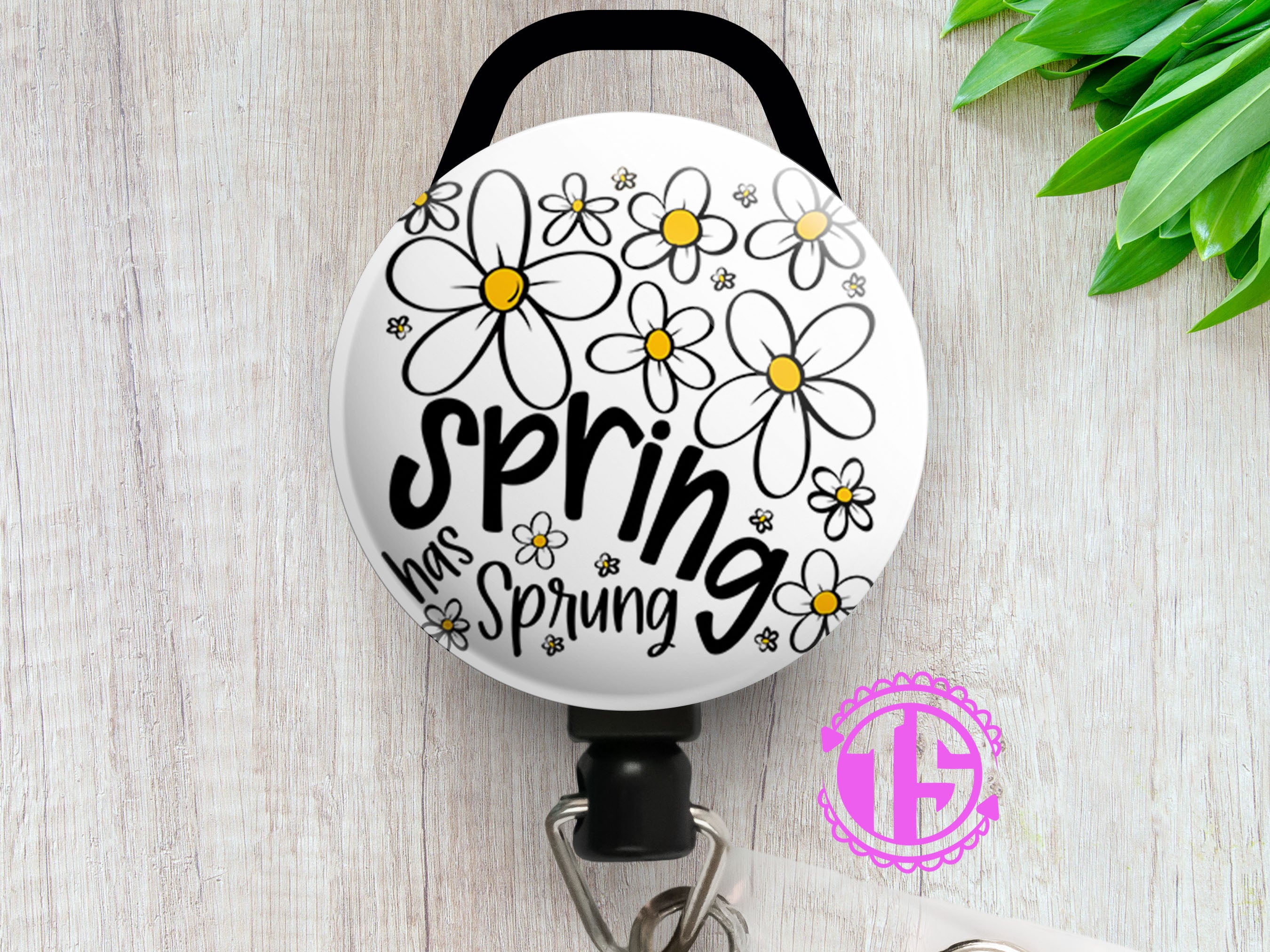 Spring Has Sprung Swapfinity Retractable ID Badge Reel - - Topperswap