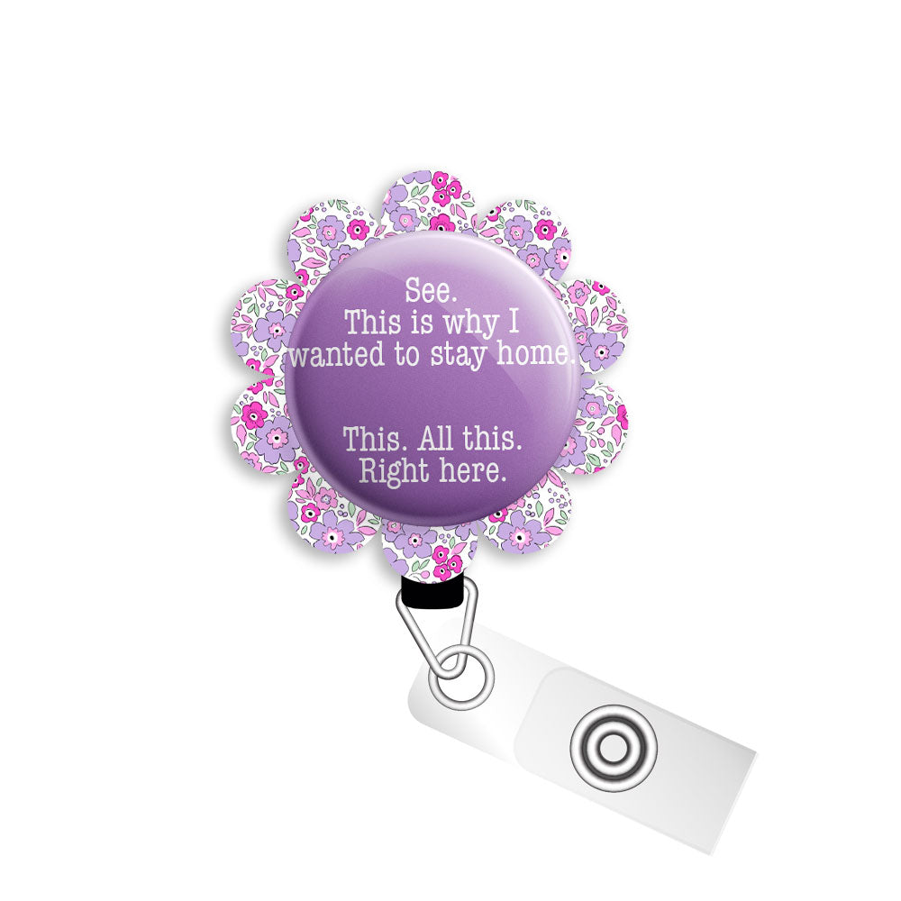 Why I Wanted to Stay Home Swapfinity Retractable ID Badge Reel Bundle - Slide Clip / Black / Classic Shine - Topperswap