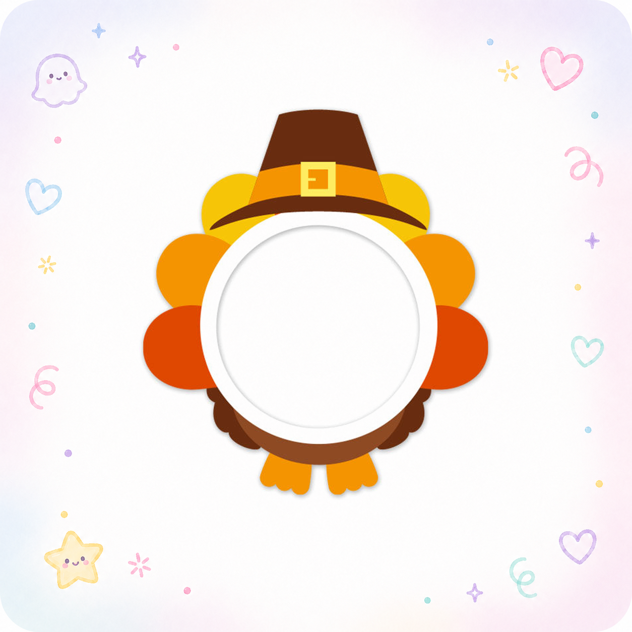 Turkey Trot Pilgrim Feet & Feathers Swapper - - Topperswap