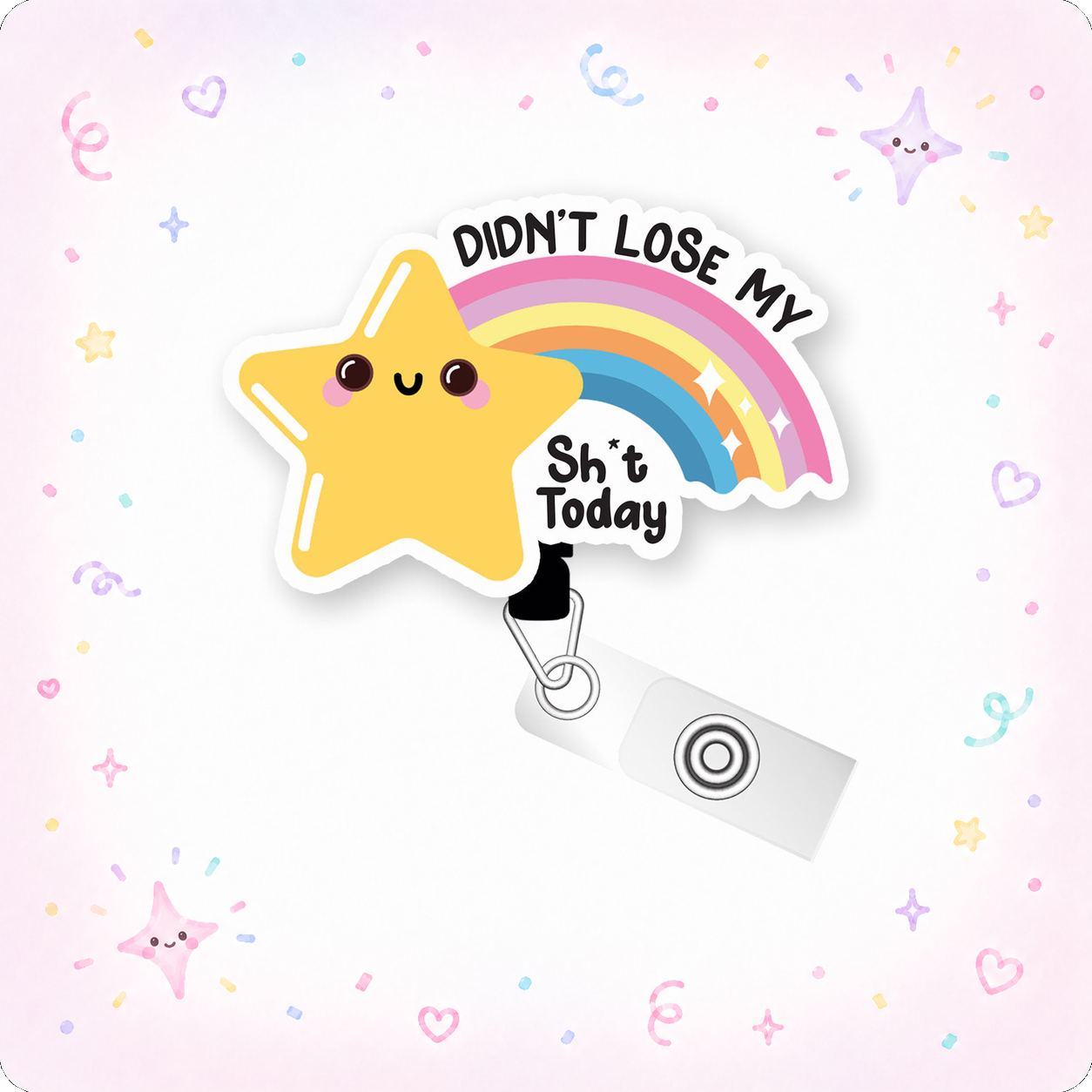 Stellar Patience Pop Topper Swapfinity Retractable ID Badge Reel - - Topperswap