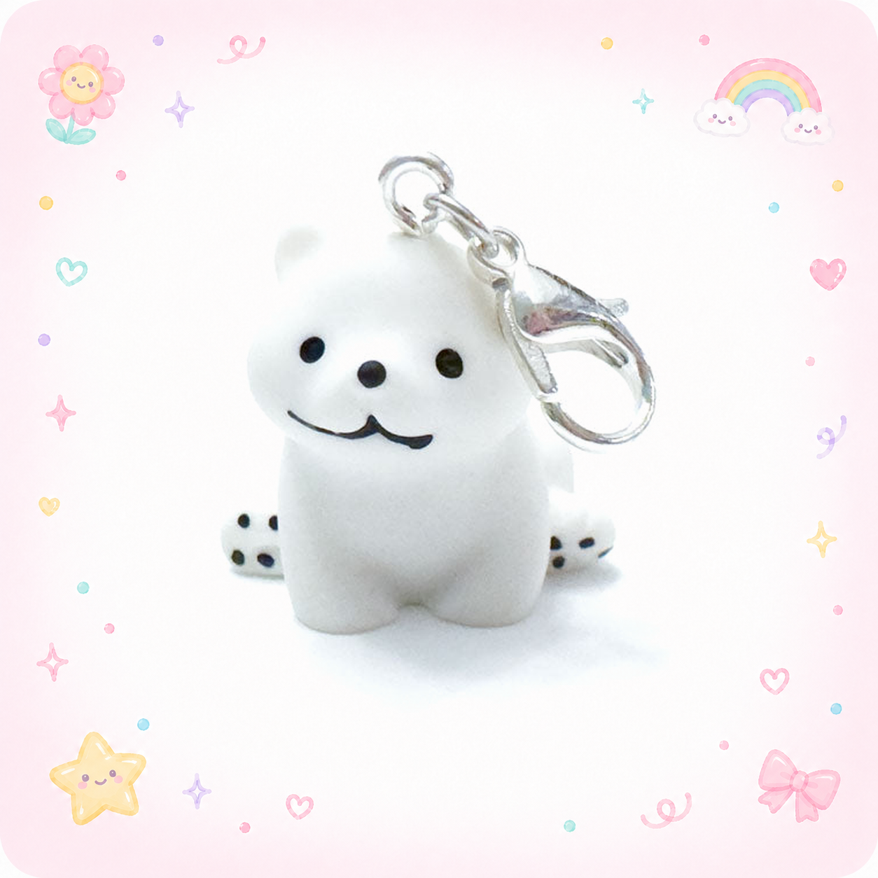 Frosty Frolic Polar Bear Charm Badge Reel Add-on - - Topperswap