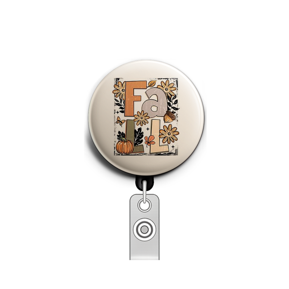 Pumpkin Spice Swapfinity Retractable ID Badge Reel - - Topperswap