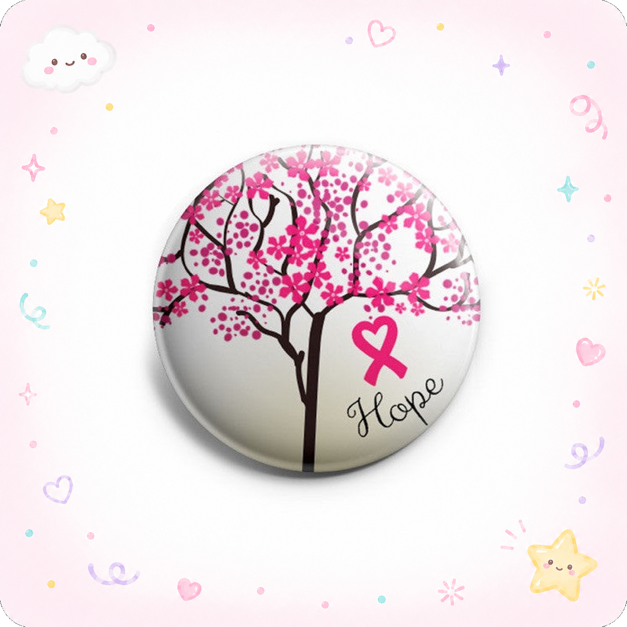 Tree Of Hope Pink Ribbon Topper - - Topperswap