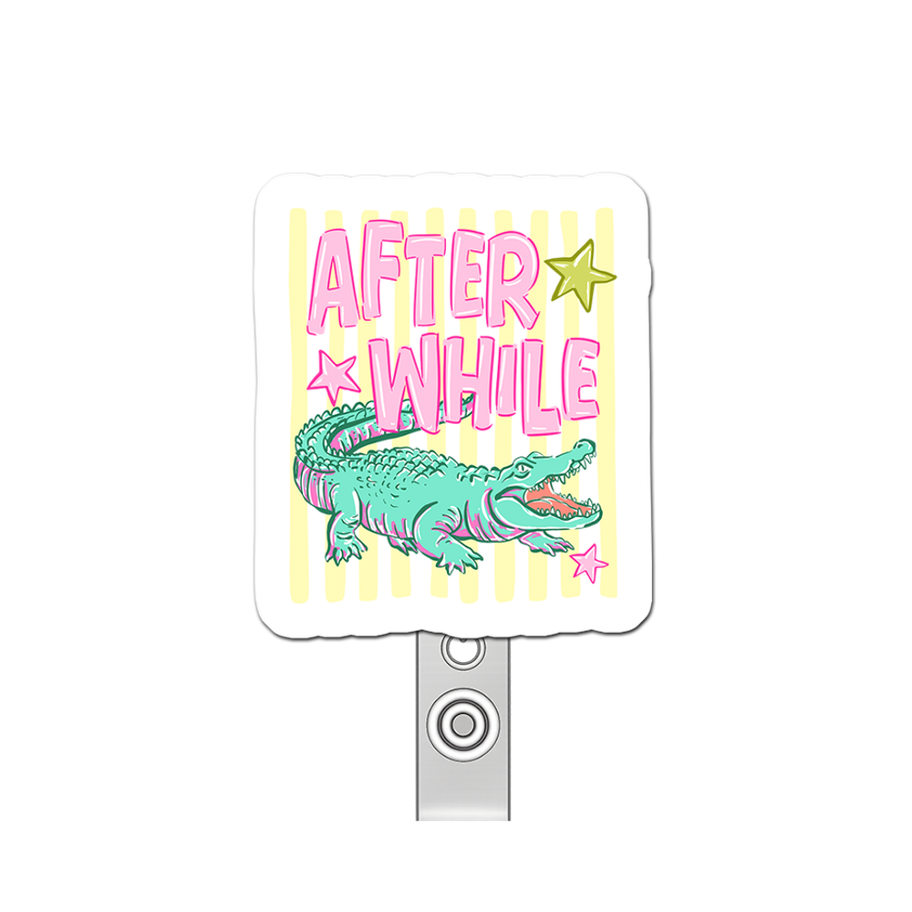 Gator Glam Vibes Pop Topper Swapfinity Retractable ID Badge Reel - - Topperswap