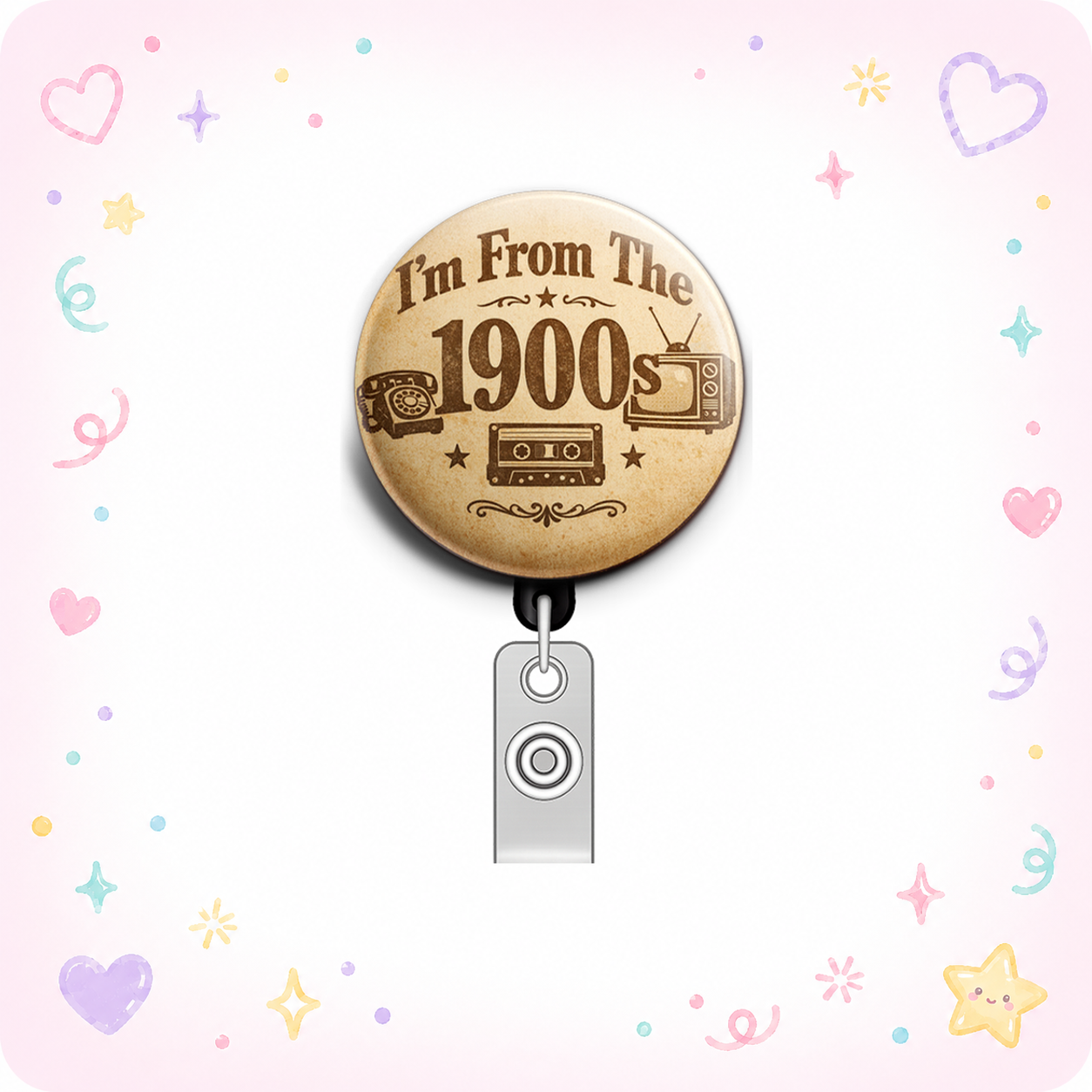 I'm From The 1900s Swapfinity Retractable ID Badge Reel - - Topperswap