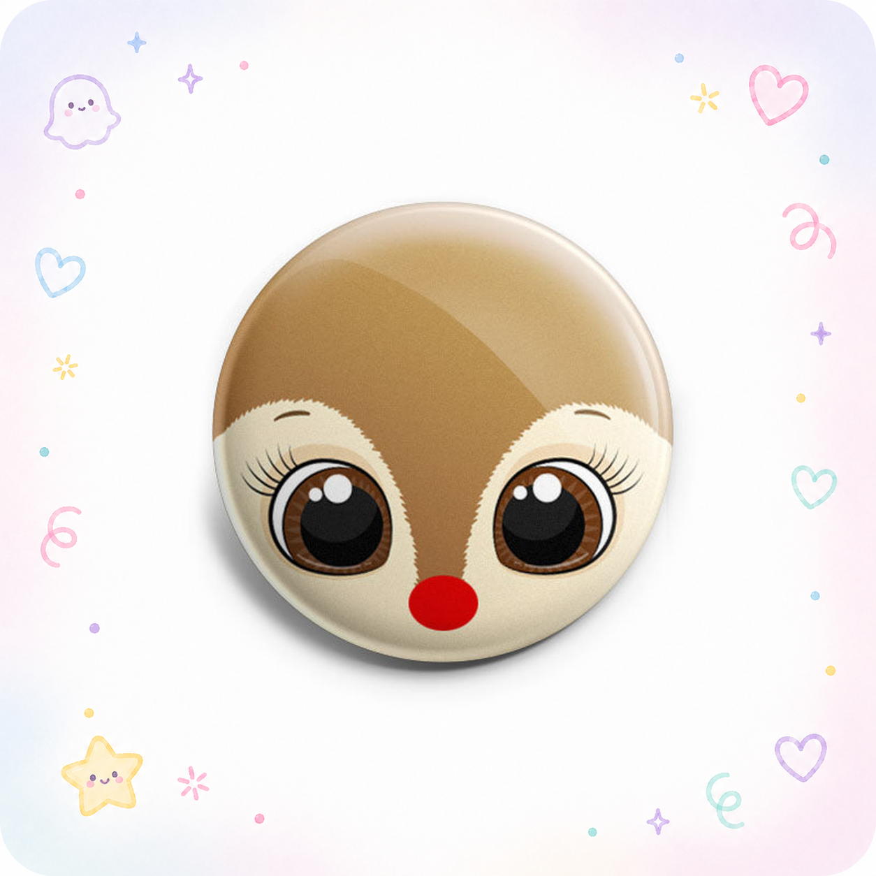 Sweet Reindeer Face Topper - - Topperswap