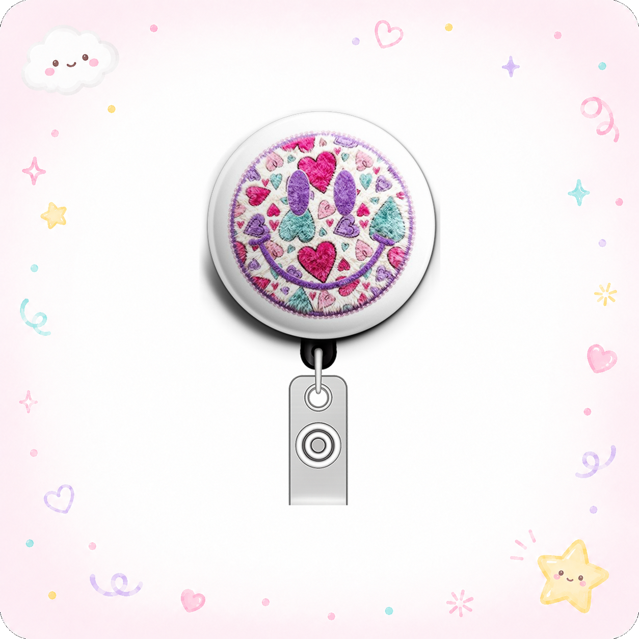 Heartsplosion Swapfinity Retractable ID Badge Reel - - Topperswap