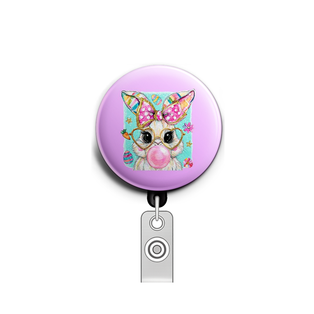 Bubblegum Bunny Swapfinity Retractable ID Badge Reel - - Topperswap