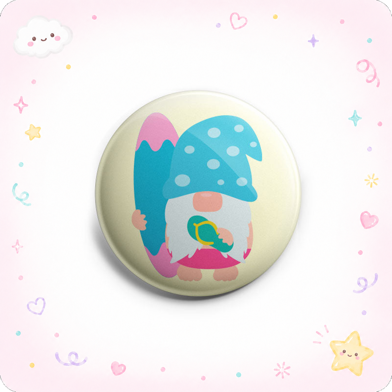 Summer Surfing Gnome Topper - - Topperswap