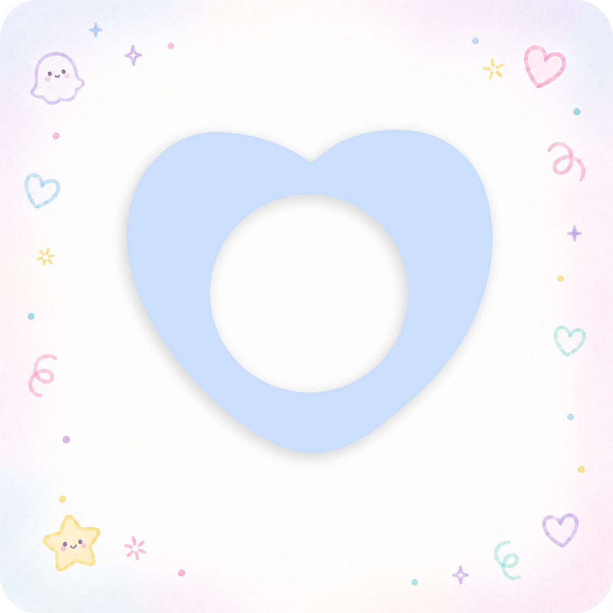 Pastel Blue Heart Swapfinity Swapper Frame - - Topperswap
