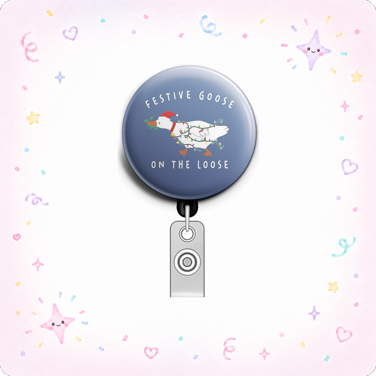 Festive Goose Swapfinity Retractable ID Badge Reel - - Topperswap