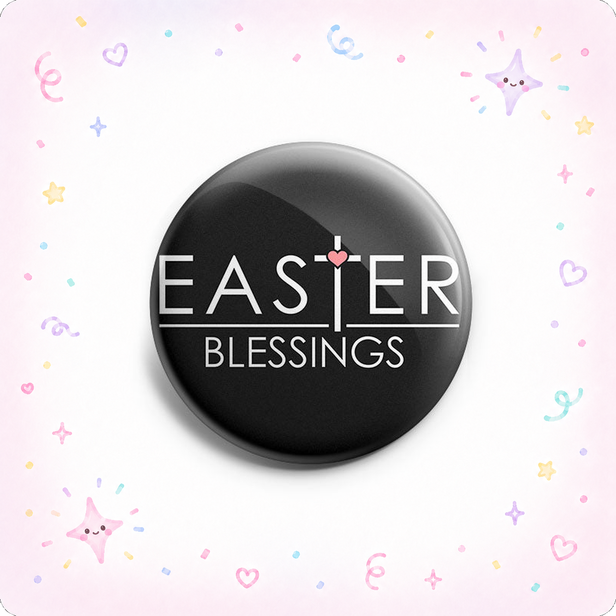 Easter Blessings Heart Cross Topper - - Topperswap