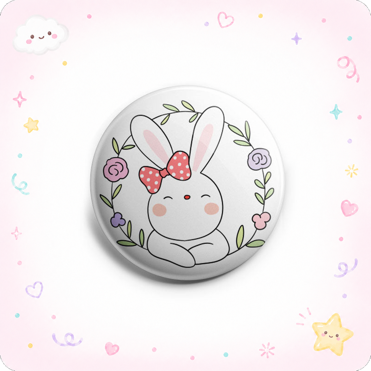 Bunny Flower Wreath Topper - Vault - - Topperswap
