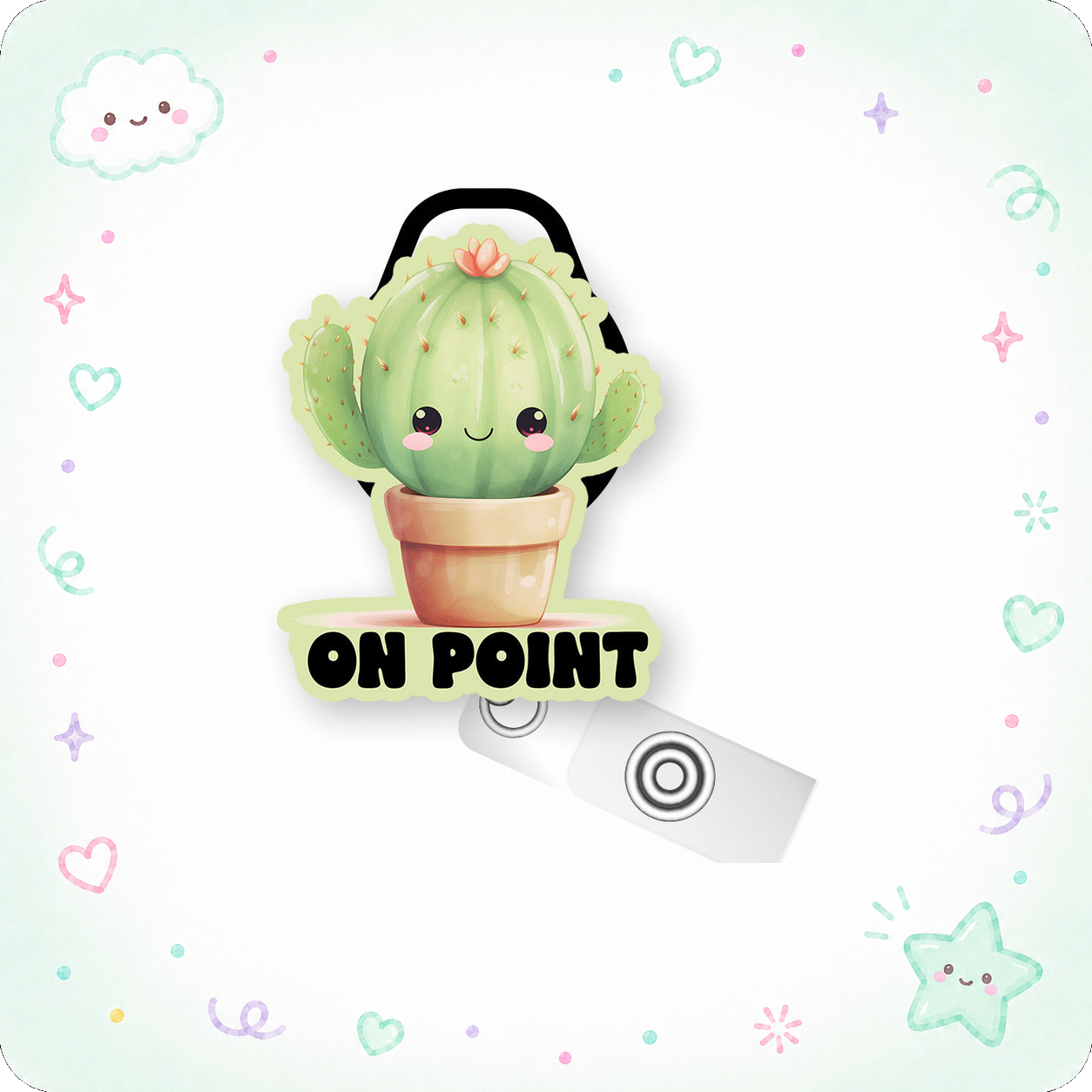 On Point Pop Topper Swapfinity Retractable ID Badge Reel - - Topperswap