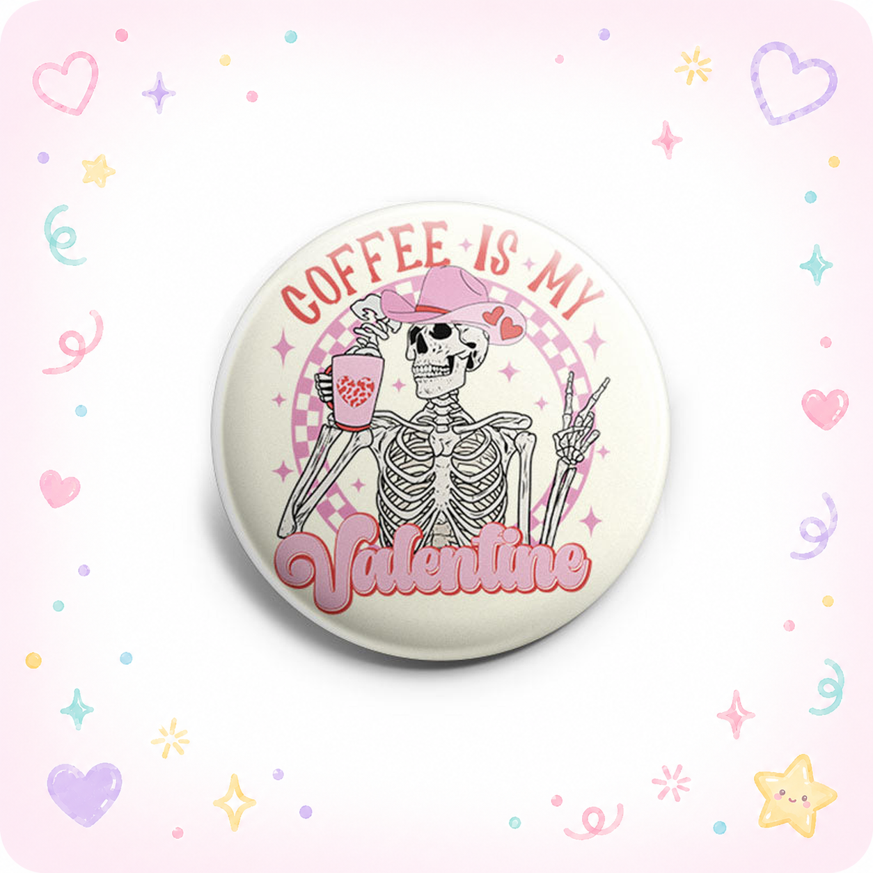 Coffee Valentine Skeleton Topper - - Topperswap