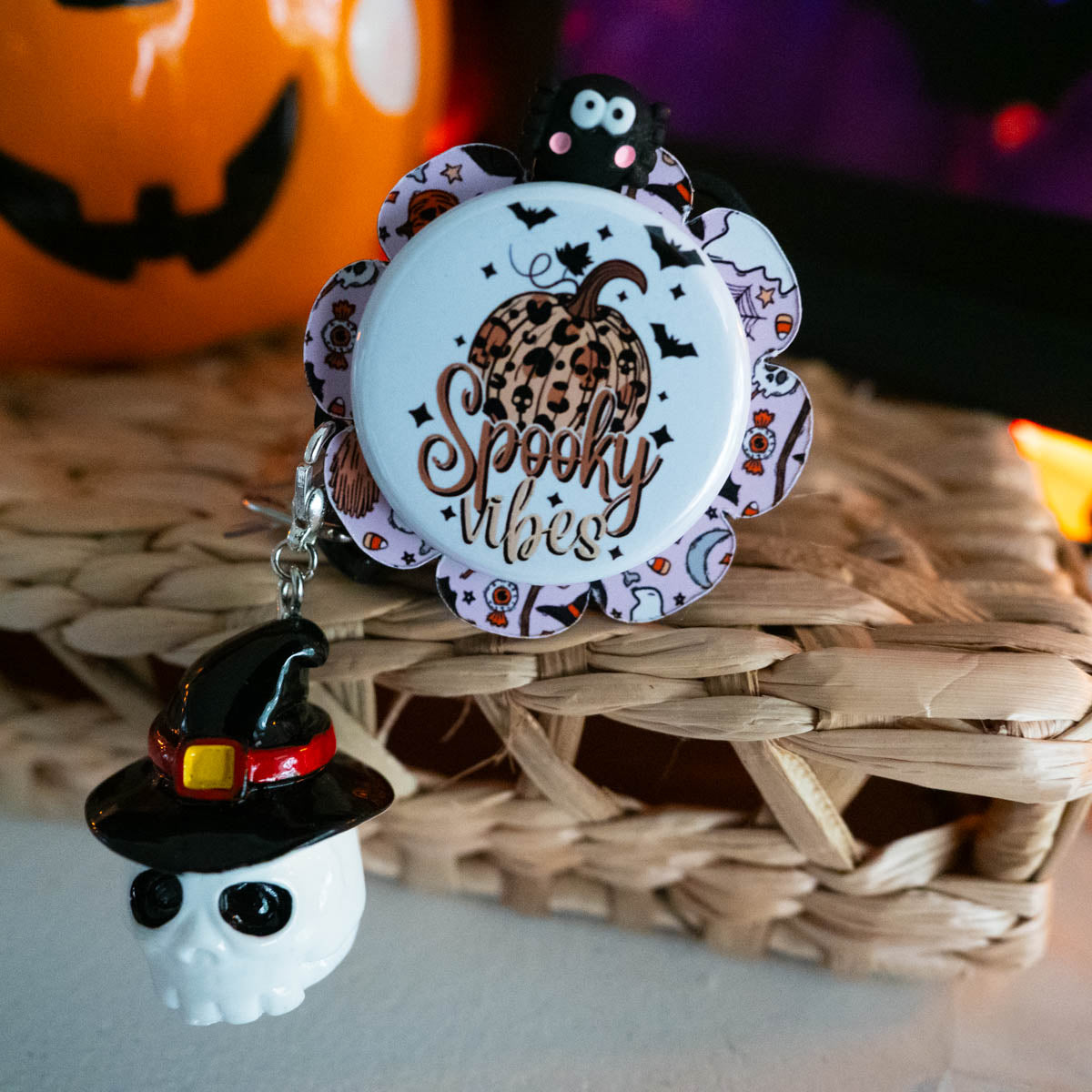 Spooky Skull Charm Swapfinity Badge Reel Add-on - - Topperswap