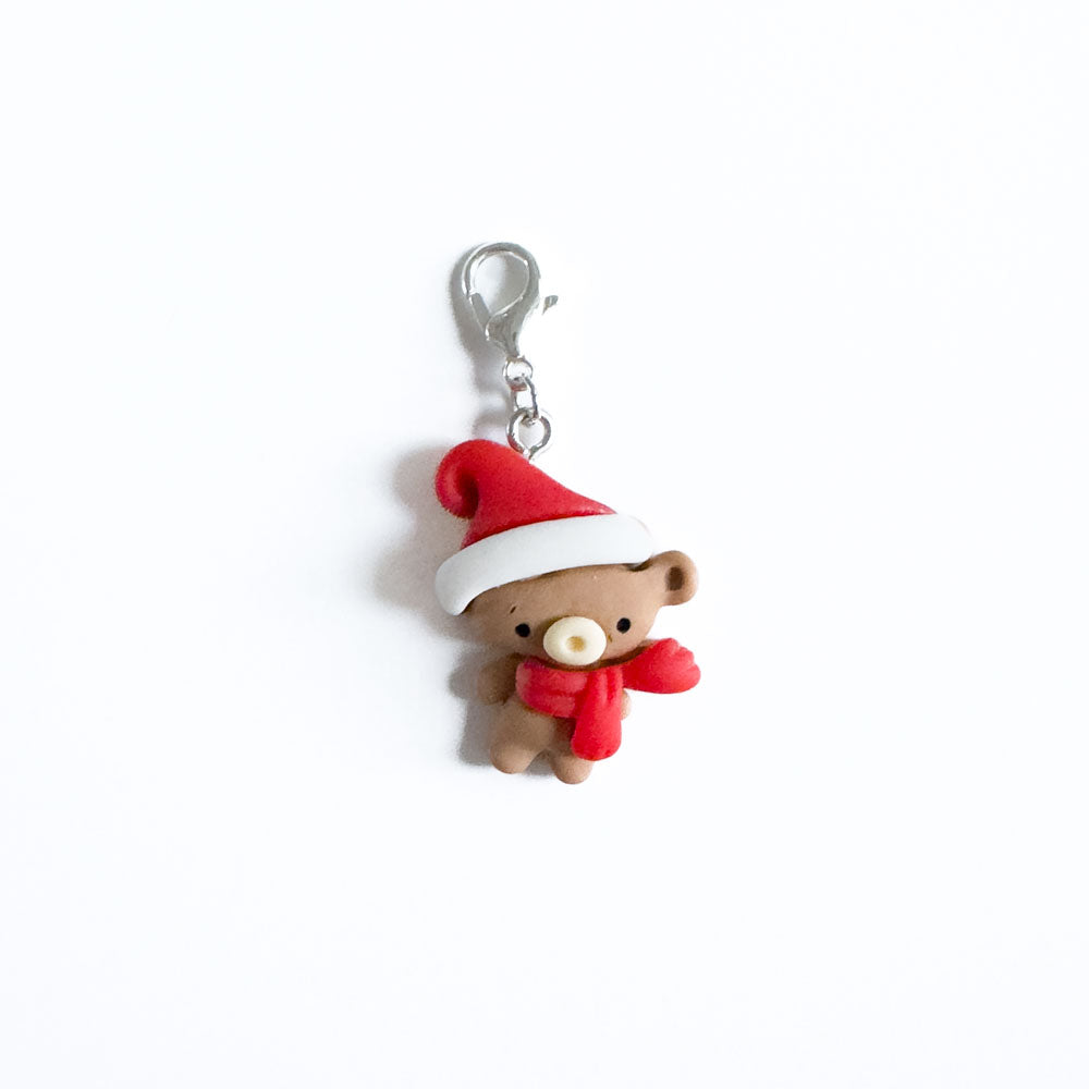 Santa Hat Bear Charm Swapfinity Badge Reel Add-on - - Topperswap