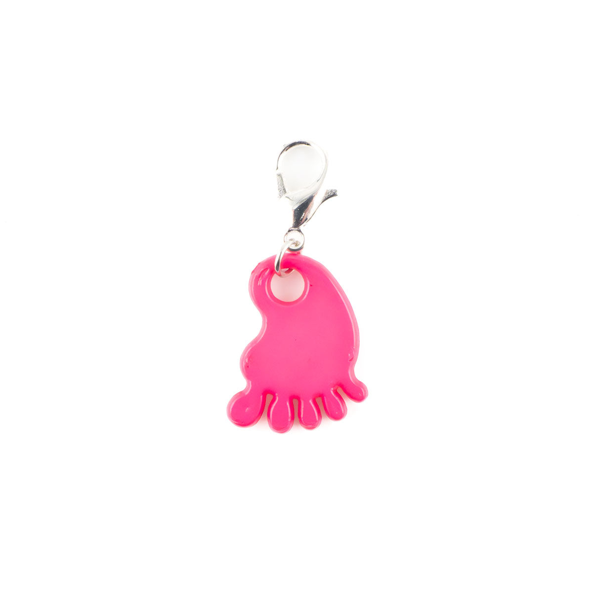 Hot Pink Baby Foot Charm Swapfinity Badge Reel Add-on - - Topperswap