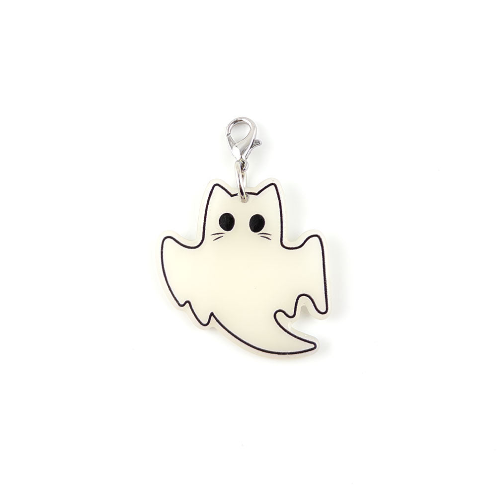*Glow in the Dark* Ghost Cat Charm Swapfinity Badge Reel Add-on - - Topperswap