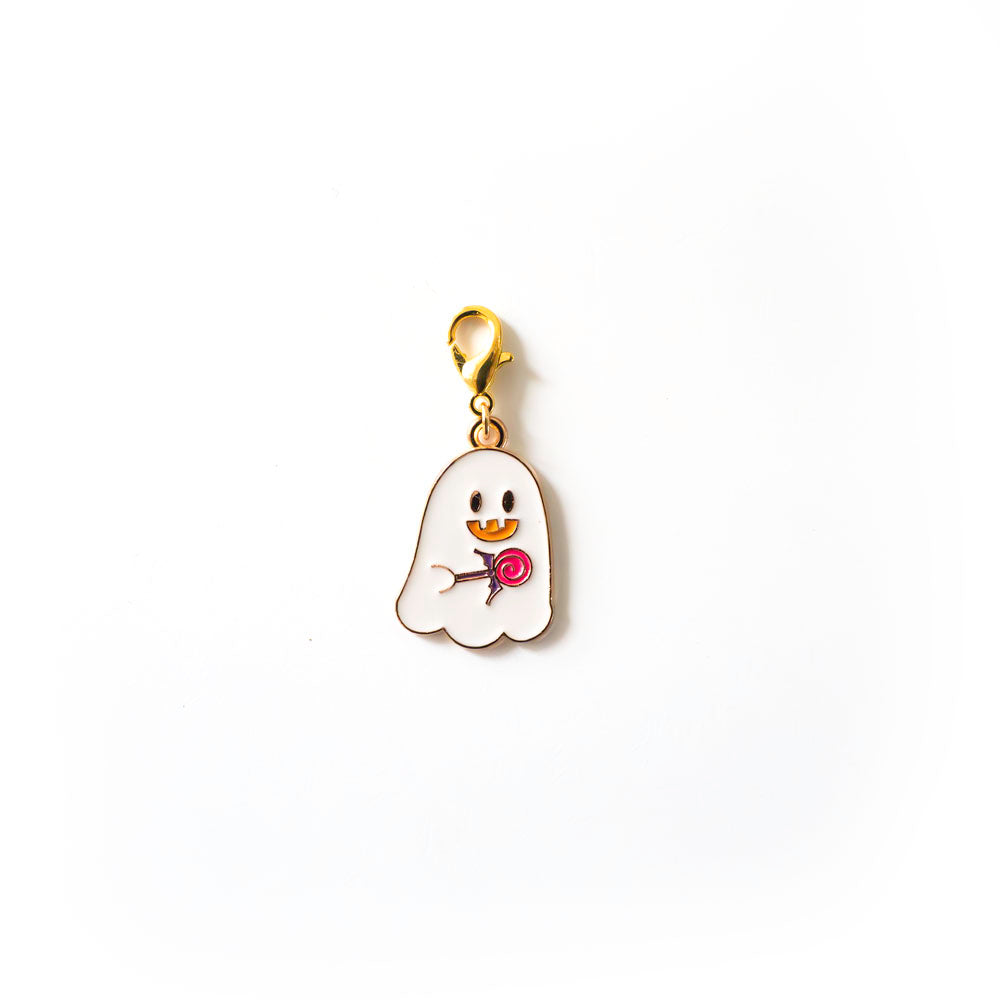 Happy Treat Ghost Charm Swapfinity Badge Reel Add-on - - Topperswap