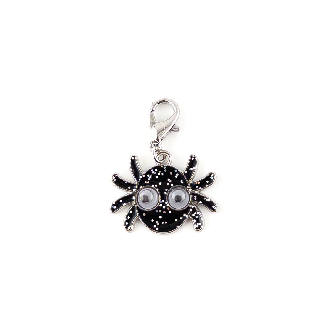 Googly-Eyed Glitter Spider Charm Swapfinity Badge Reel Add-on - - Topperswap