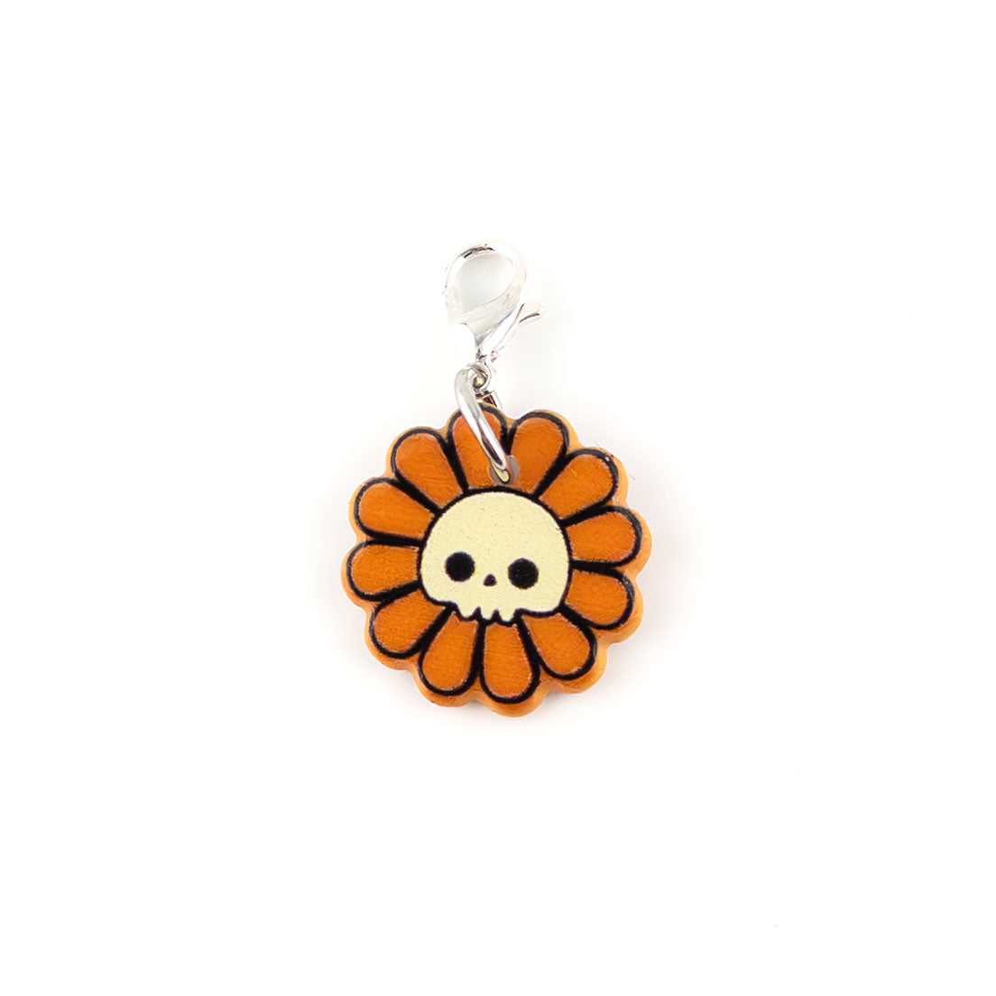 Skully Flower Charm Swapfinity Badge Reel Add-on - - Topperswap