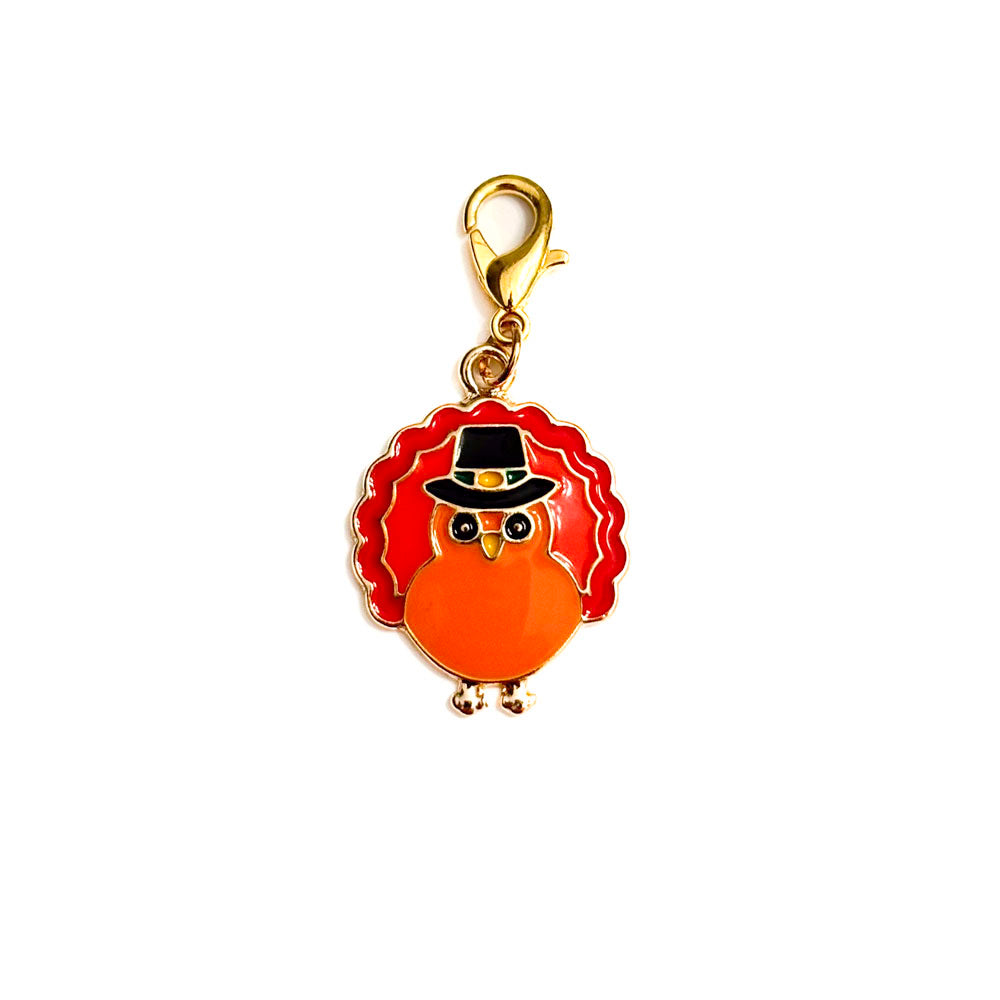 Plump Pilgrim Turkey Charm Swapfinity Badge Reel Add-on - - Topperswap